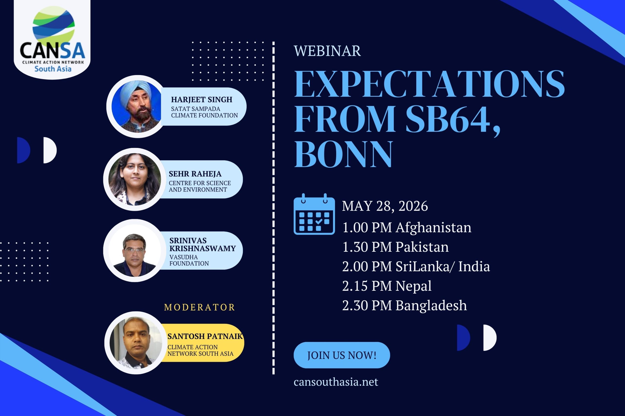 Webinar on Expectations from SB64, Bonn