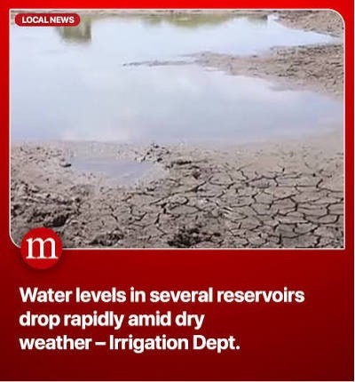 Dry reservoir in Sri Lanka